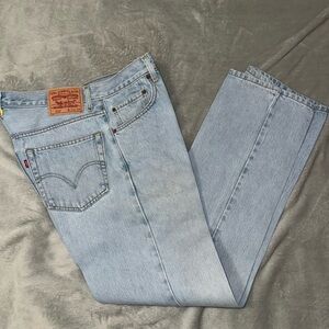 Levi's 505 Regular Fit Sky Blue Denim Jeans 33X34